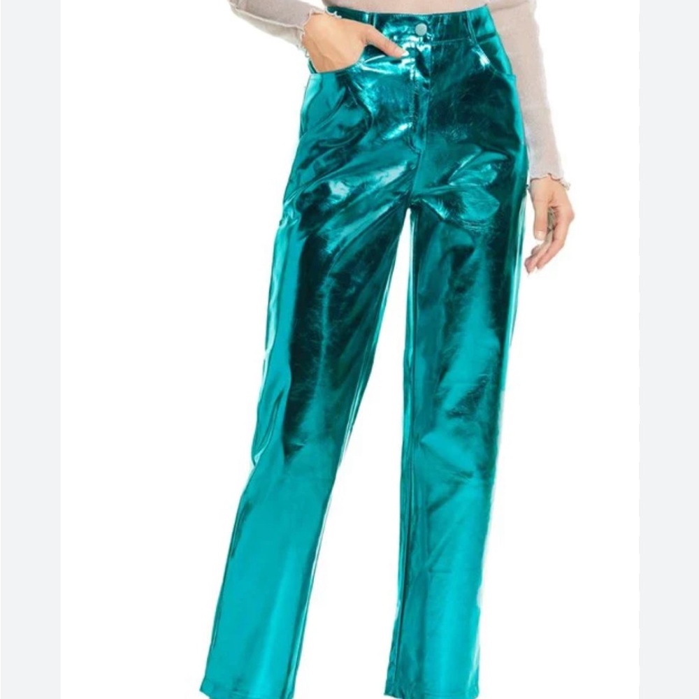 Amy Lynn Blue/Green Metallic Lupe Pants